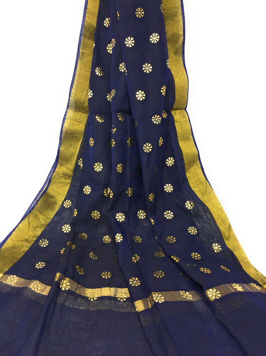 Navy Blue Gold Dupatta Chunni