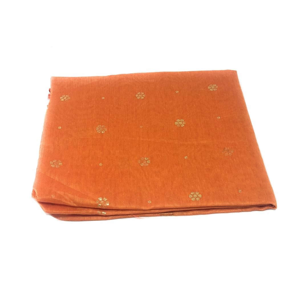 Orange Chanderi Dupatta With Gold Foil Print - chanderi dupatta gold foil print dupatta