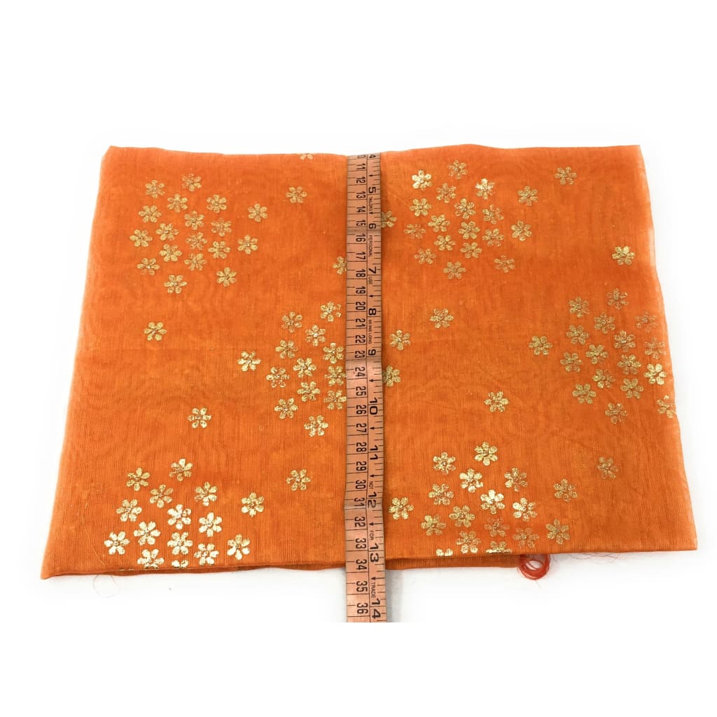 Orange Chanderi Cotton Dupatta With Gold Foil Print - chanderi dupatta gold foil print dupatta