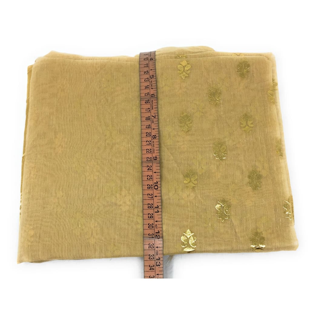 Beige Cotton Chanderi Dupatta With Gold Foil Print - chanderi dupatta gold foil print dupatta