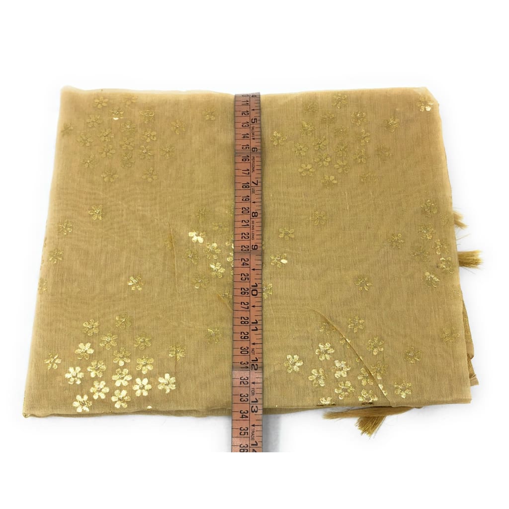 Beige Chanderi Dupatta With Gold Foil Print - chanderi dupatta gold foil print dupatta