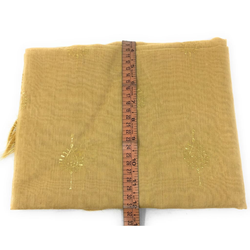 Beige Chanderi Cotton Dupatta With Gold Foil Print - chanderi dupatta gold foil print dupatta
