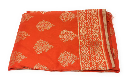 Flower Design Orange Dupatta