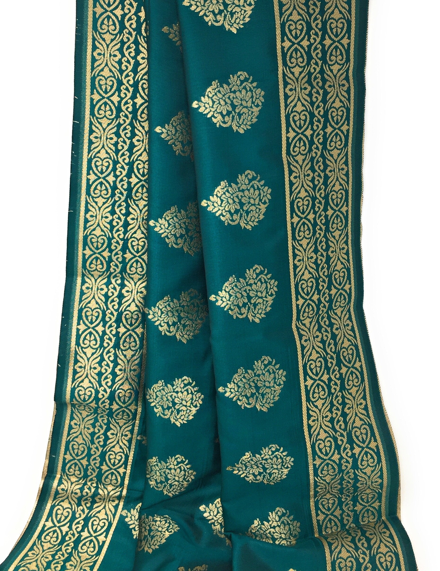  Peacock Green Banarasi Dupatta