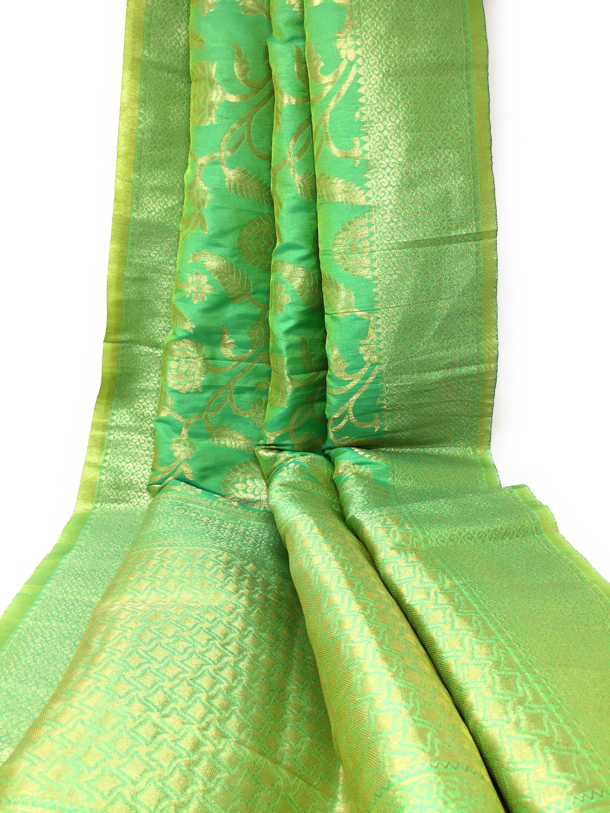  Two Tone Yellow Green Banarasi Dupatta Buy Online