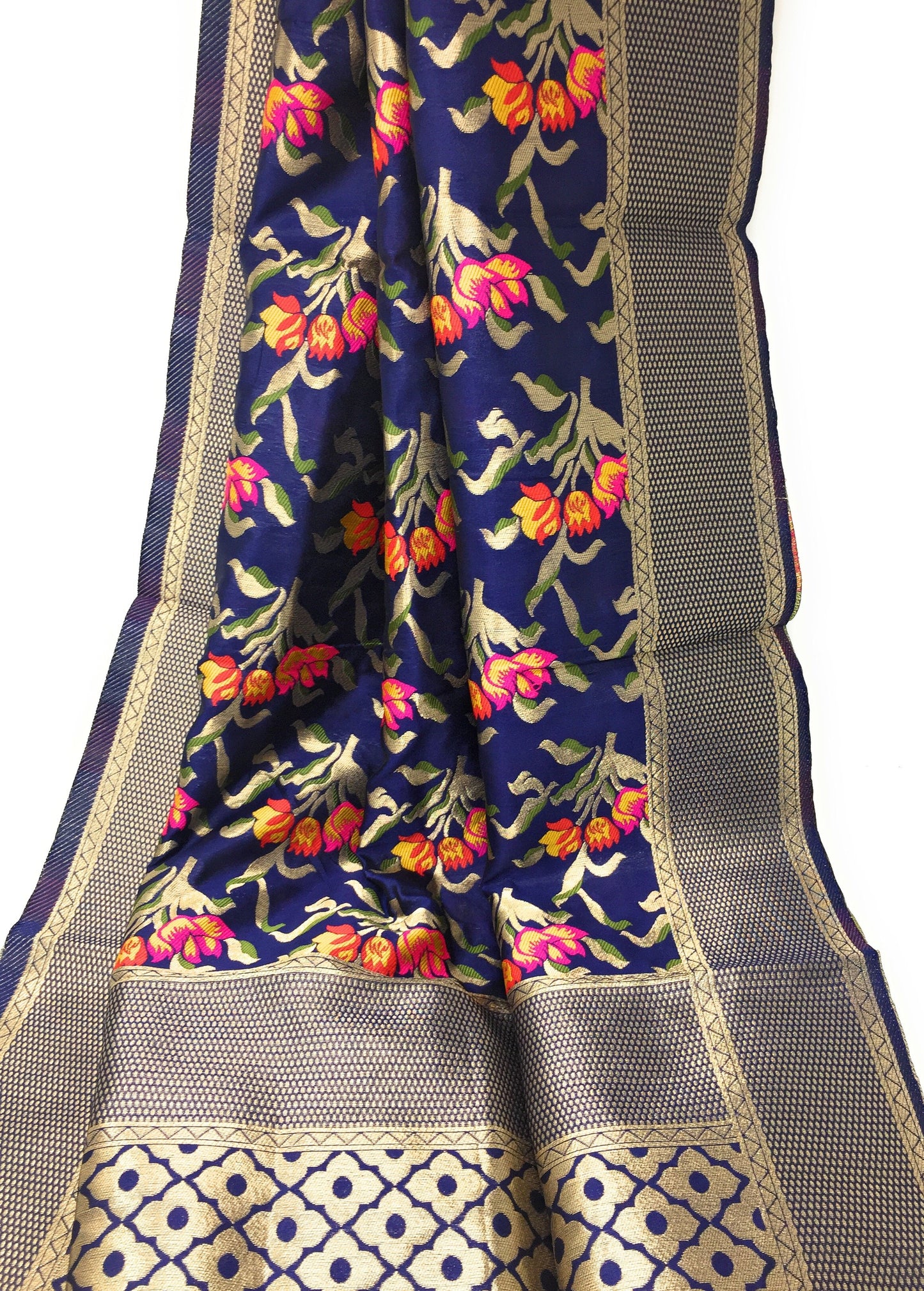 Multi Colour Banarasi Silk Dupatta For Women 