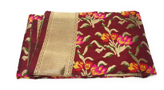 Designer dupatta embroidery Maroon