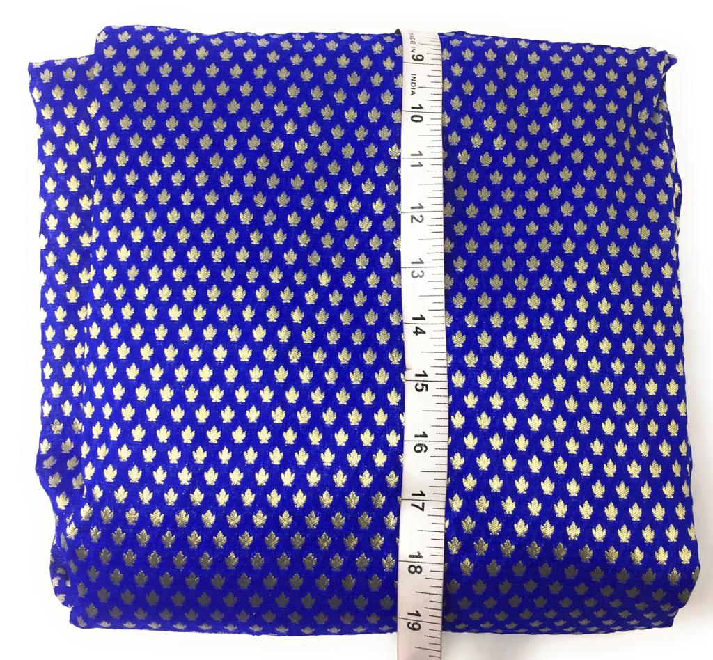 Brocade Dark blue Brocade Fabric Material - By Meter