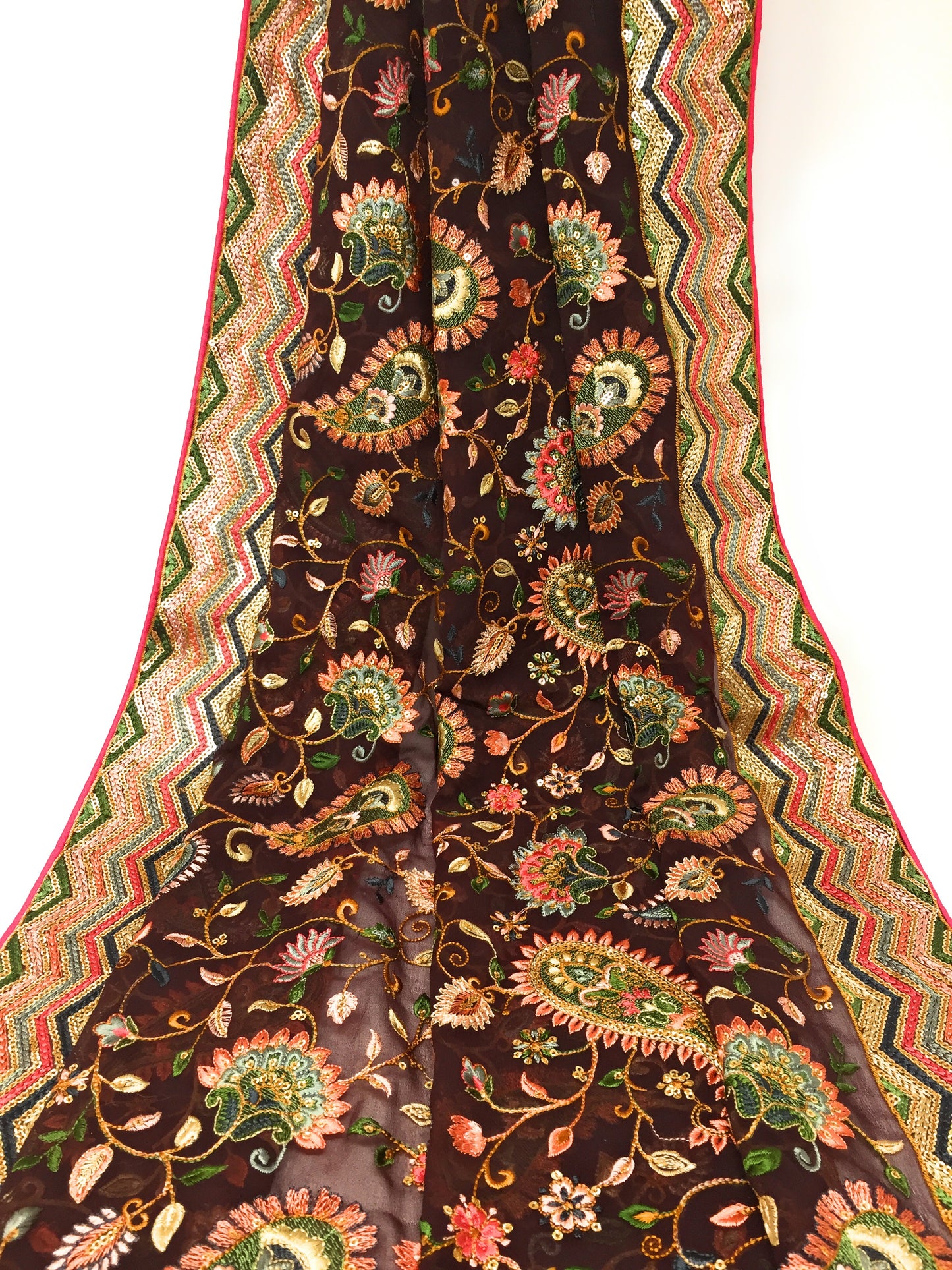 Ethnic Woman Dupatta, Colourful n Light Weight Maroon Dupatta