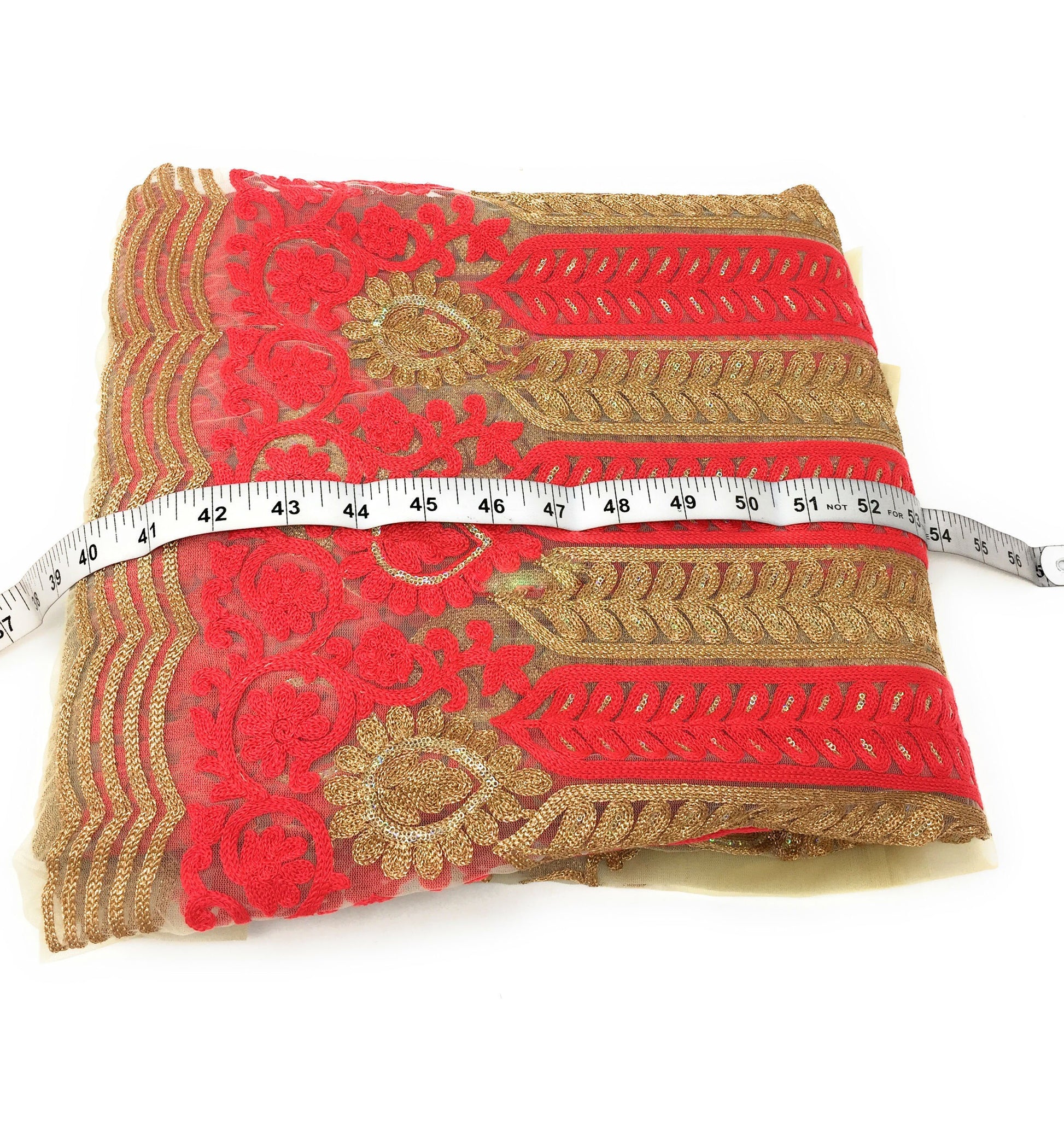 Tan Net Dress Material