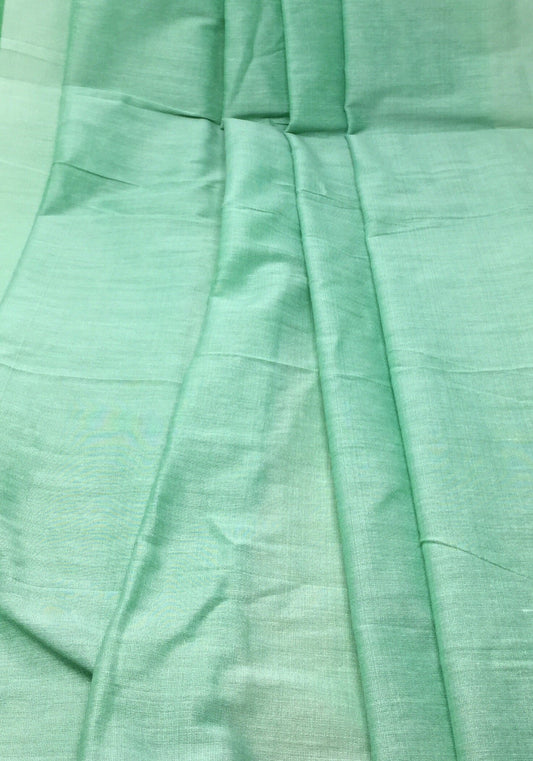 Cotton Silk Green Solids  Fabric Material - By the yard