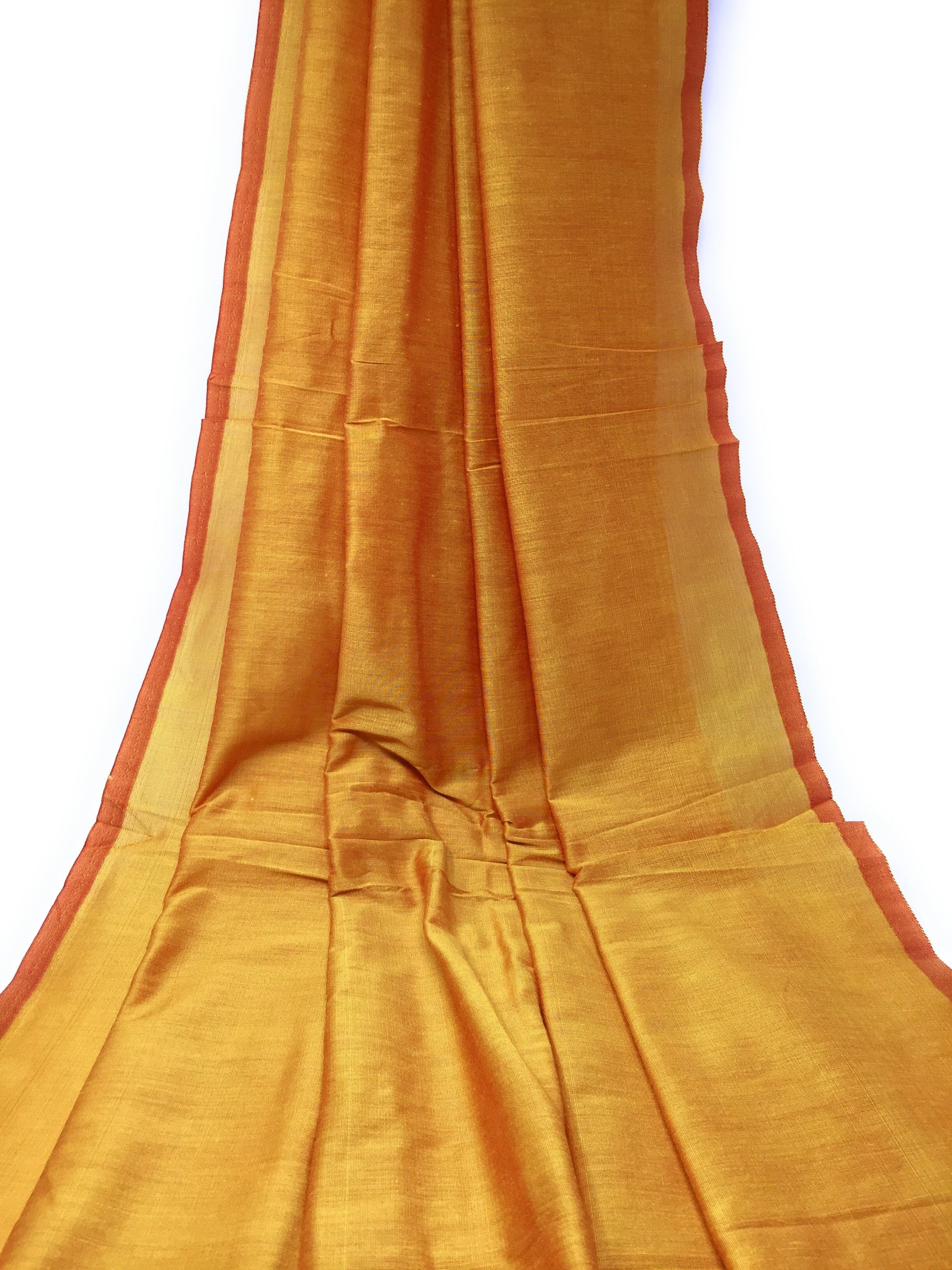 Mango Yellow Cotton Silk Dress Material
