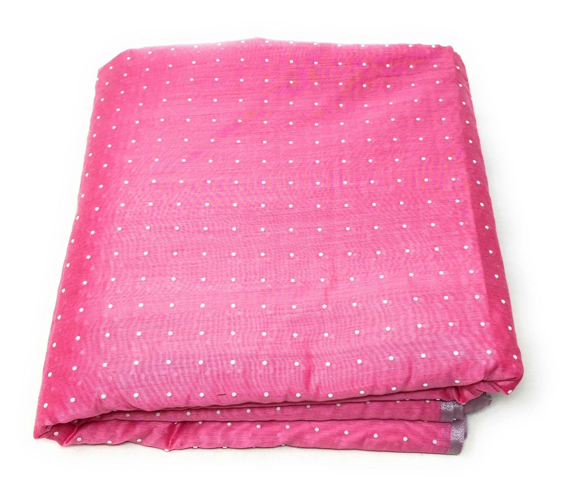 Chander Silk Peach Printed Fabric Material - By Meter