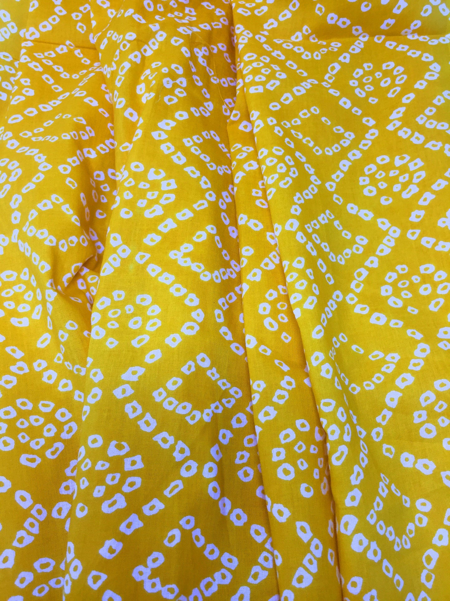 Pure Cotton Yellow Printed Fabric Material