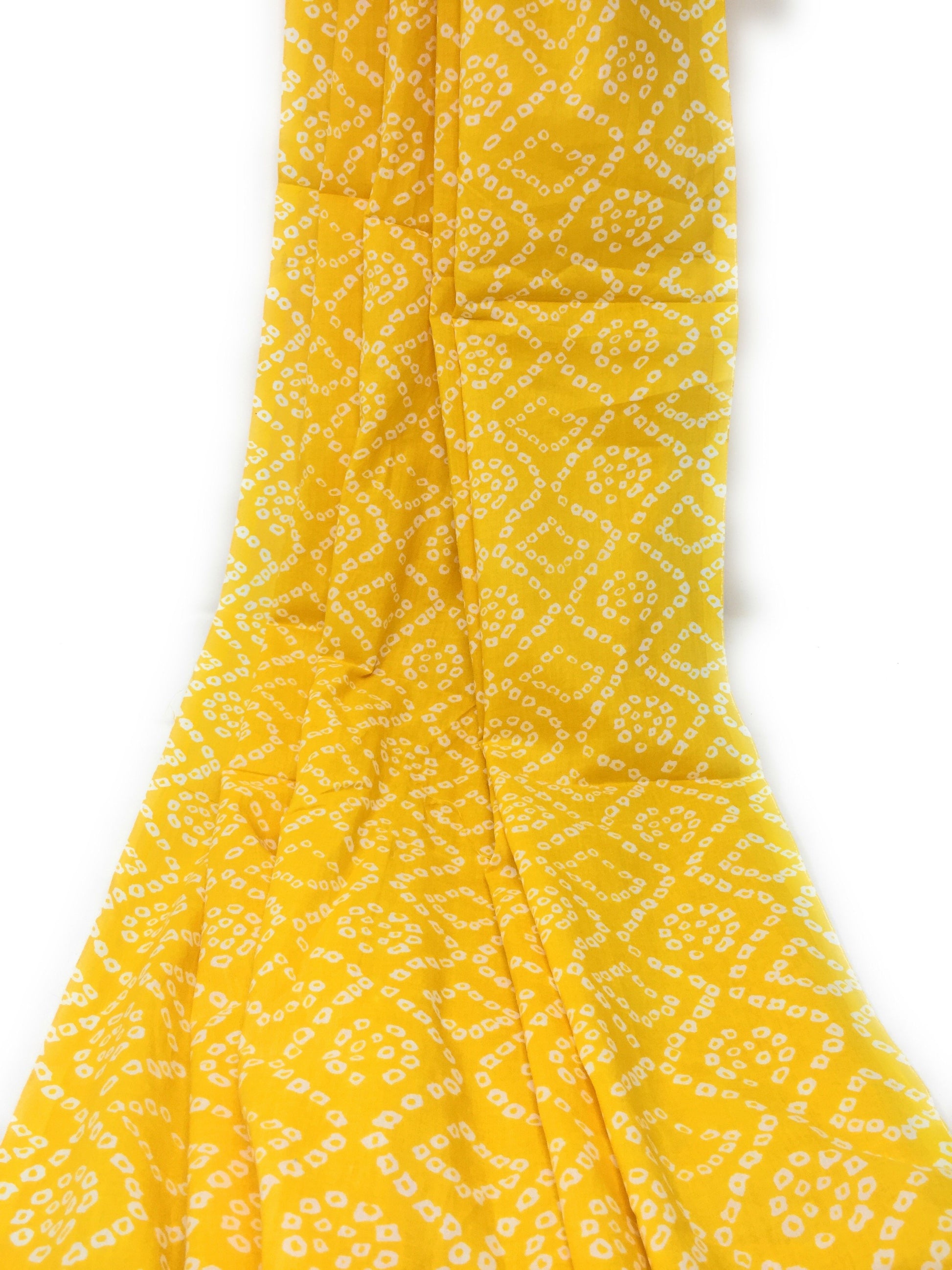Cotton Yellow Printed Fabric Material by the yard