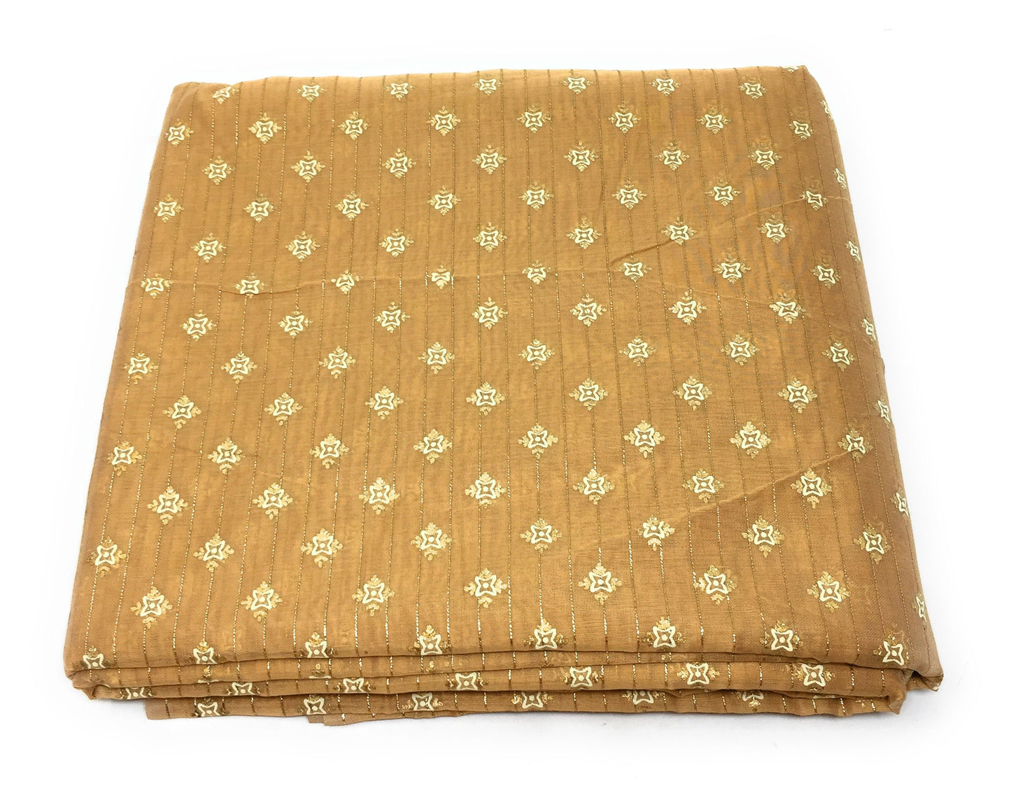 Chander Silk Beige Printed Fabric Material - By Meter
