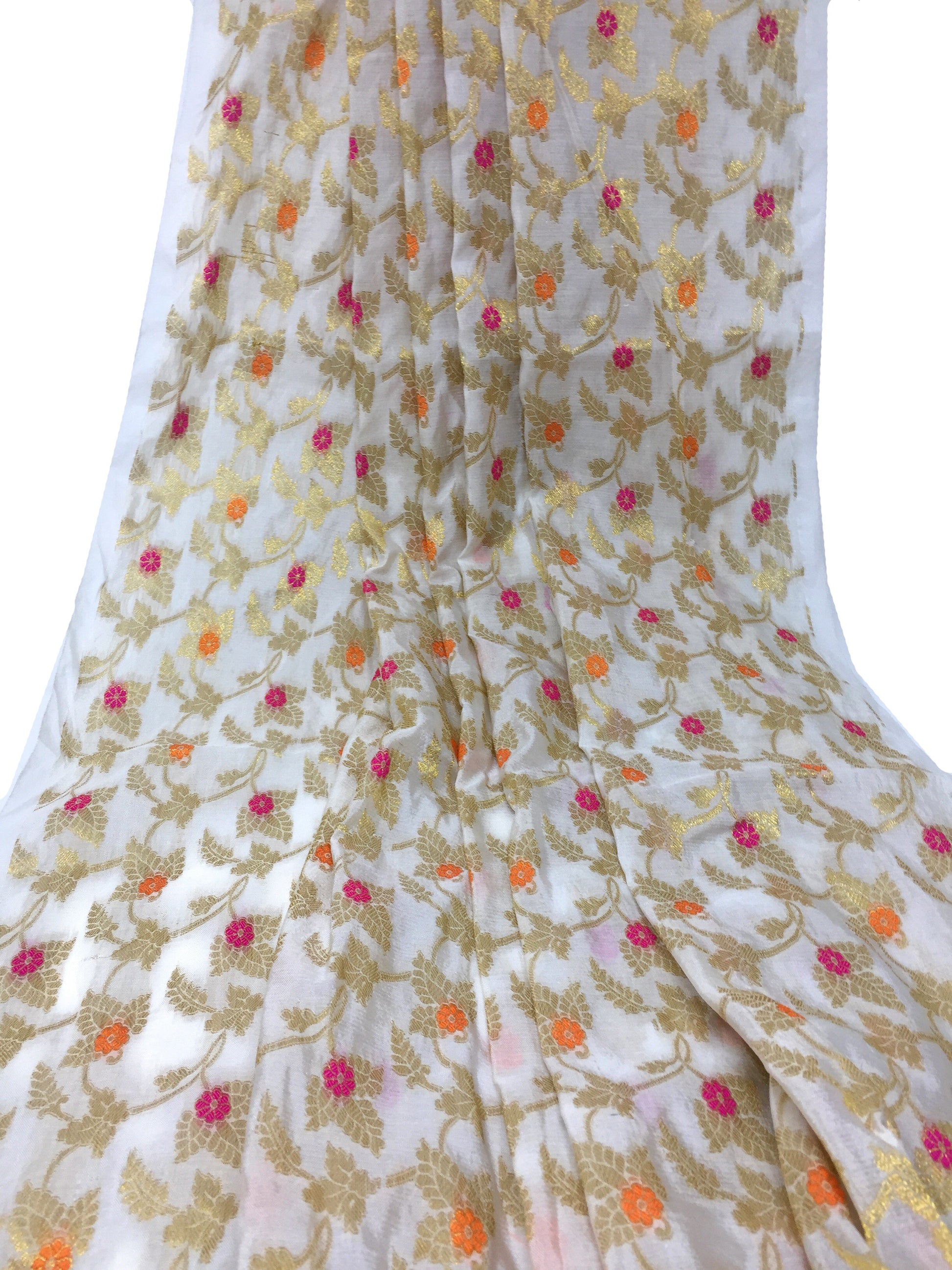 Cotton Mix Grey Brocade  Fabric Material - By the yard