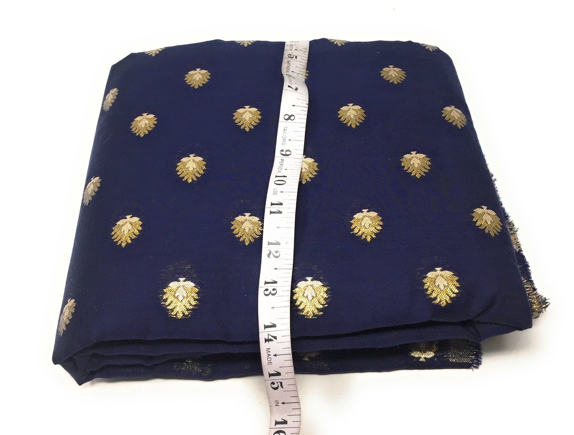 Navy Blue Chanderi Dress Material