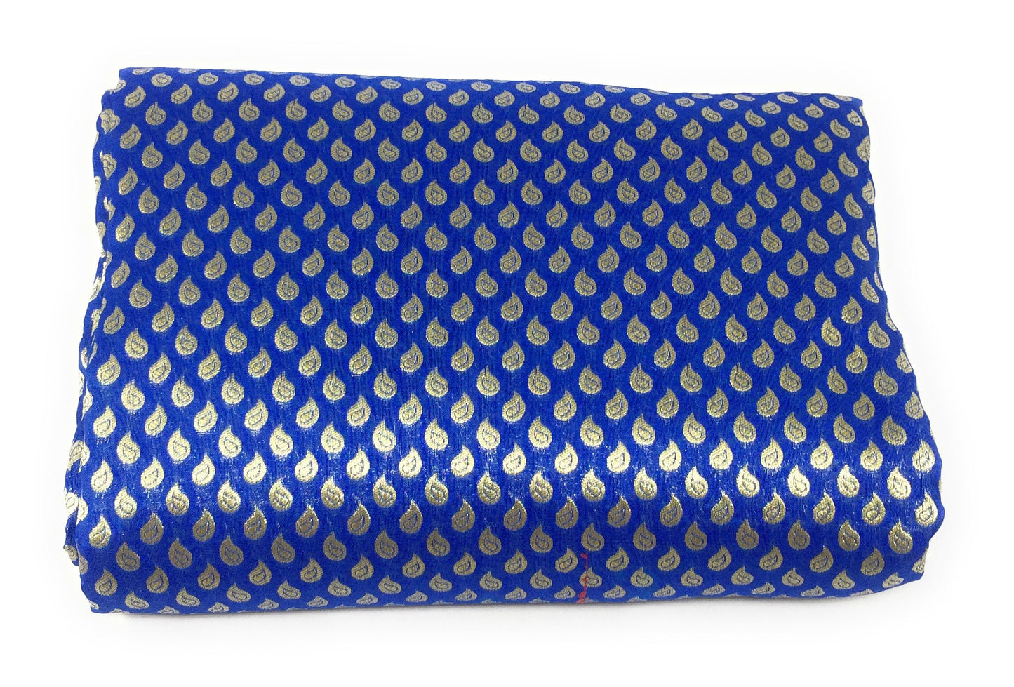 Brocade Royal Blue Brocade Fabric Material - By Meter