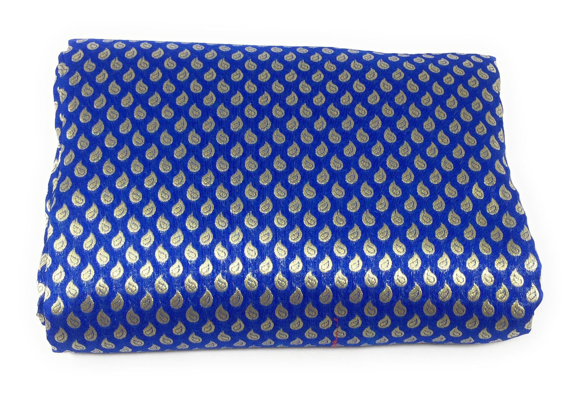 Brocade Royal Blue Brocade Fabric Material - By Meter