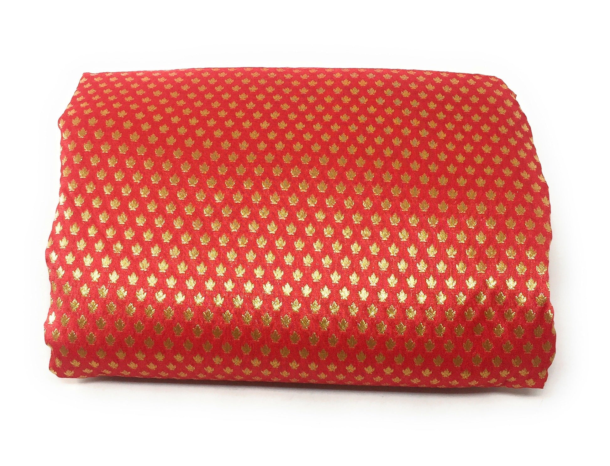 Brocade Red Brocade Fabric Material - By Meter