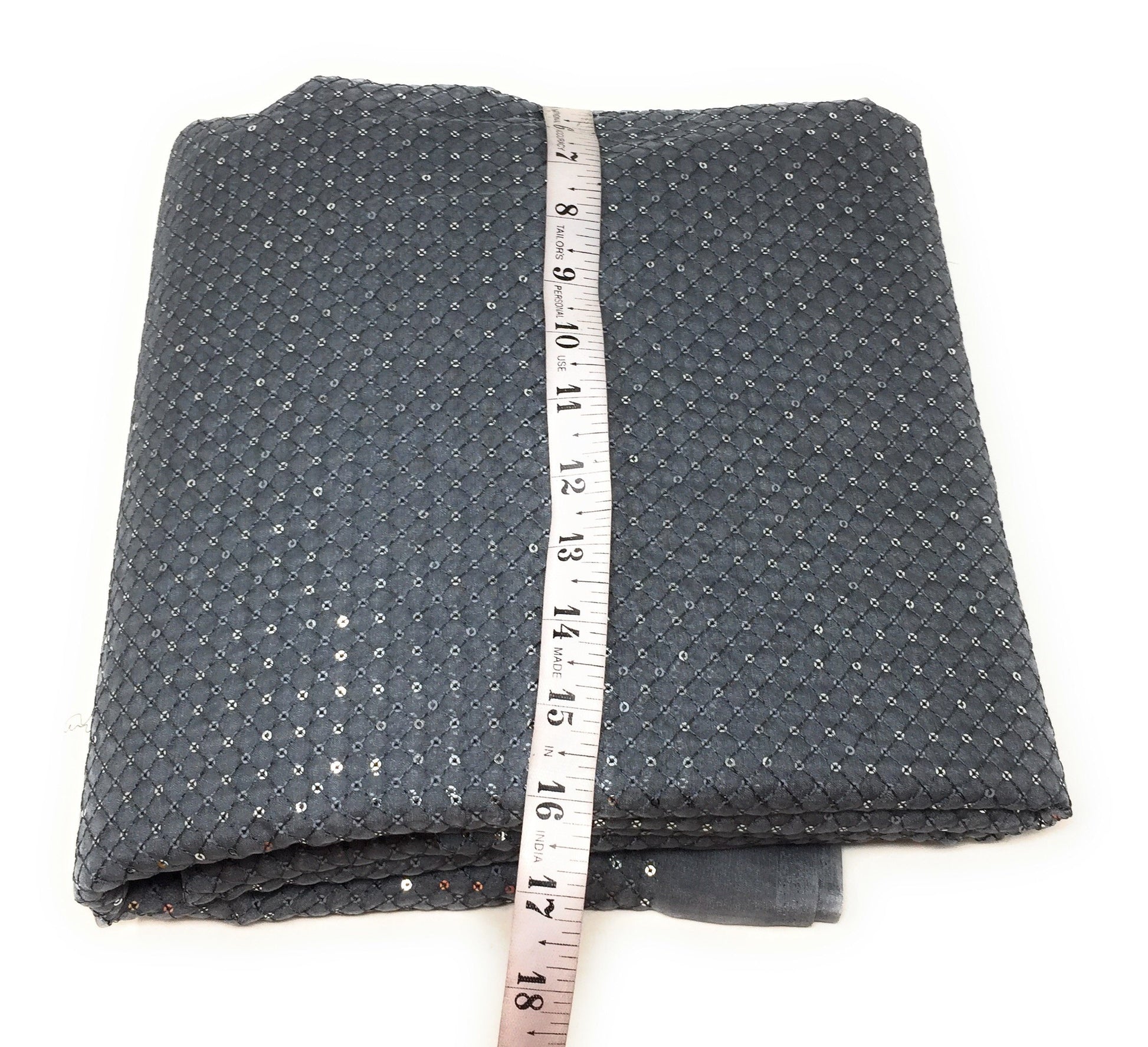 Dark Grey Organza Dress Material