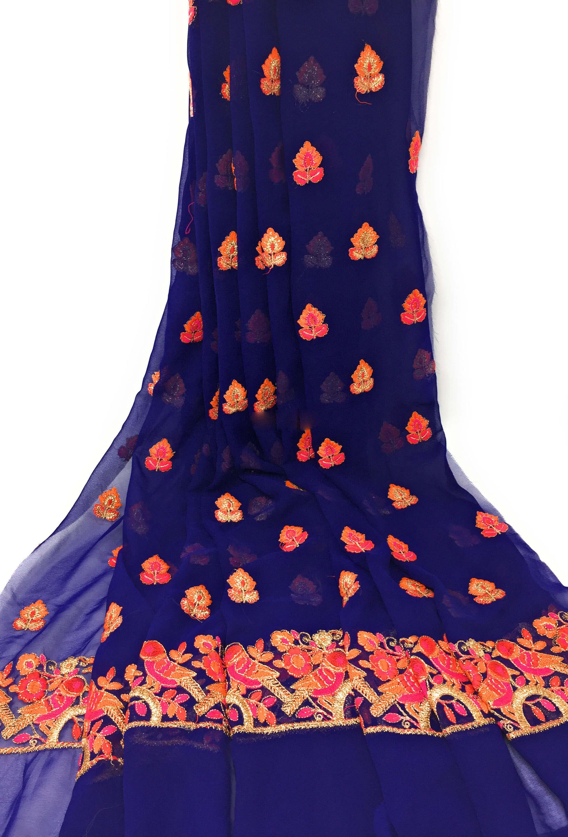 blouse cloth material online embroidery fabric Dark Blue, Pink, Red, Gold Georgette More than 60 inch wide wide 1627