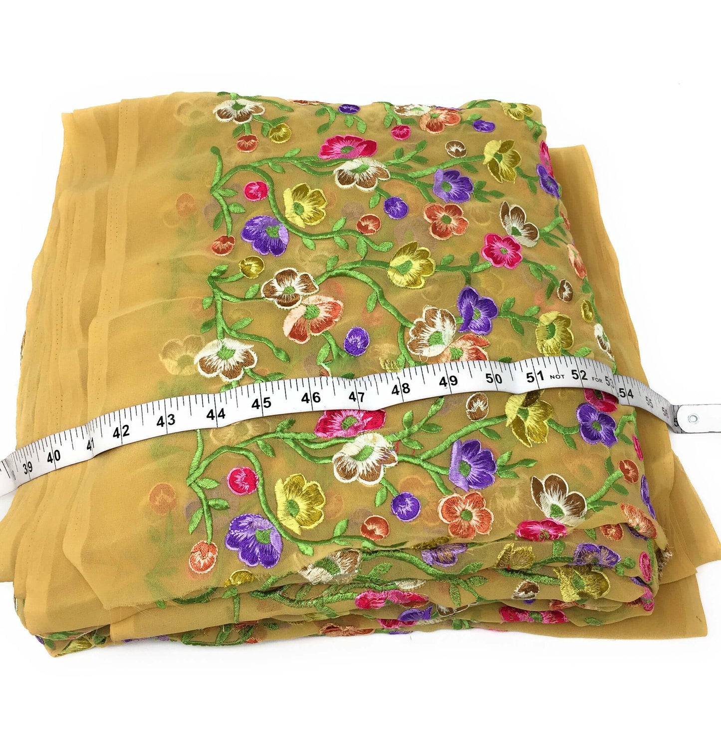 churidar running material online shopping indian embroidered fabric Georgette Beige, Pink, Blue, Green, Yellow 42 inches Wide 1644