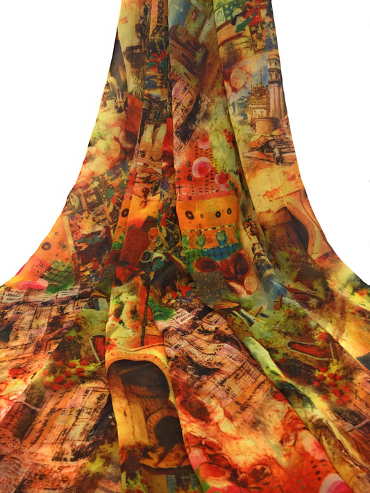 printed georgette fabric