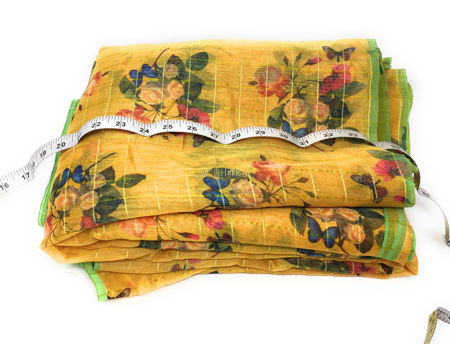 Check Print Fabric in Chanderi Material