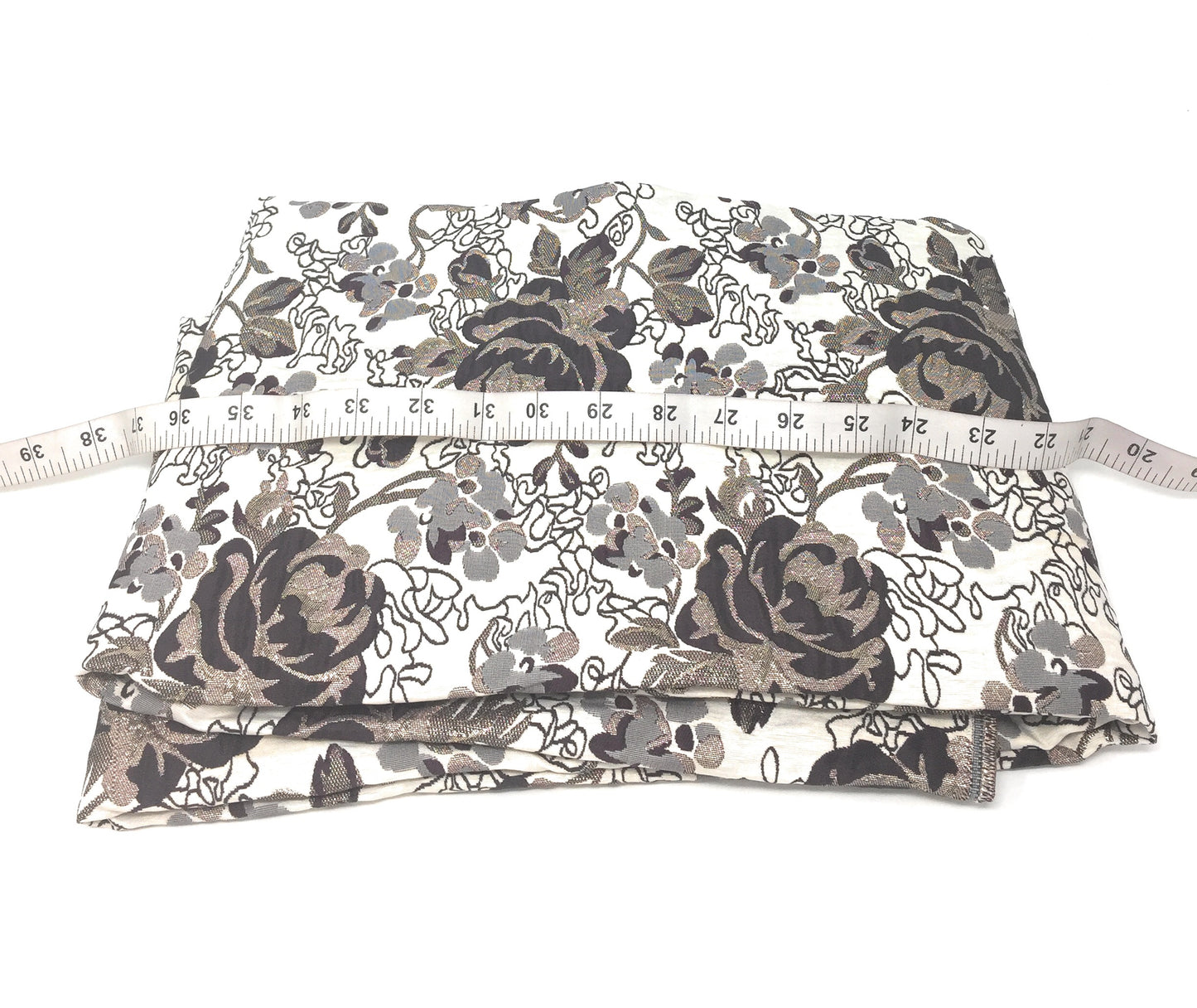 Brocade Dark Grey Brocade Fabric Material - By Meter