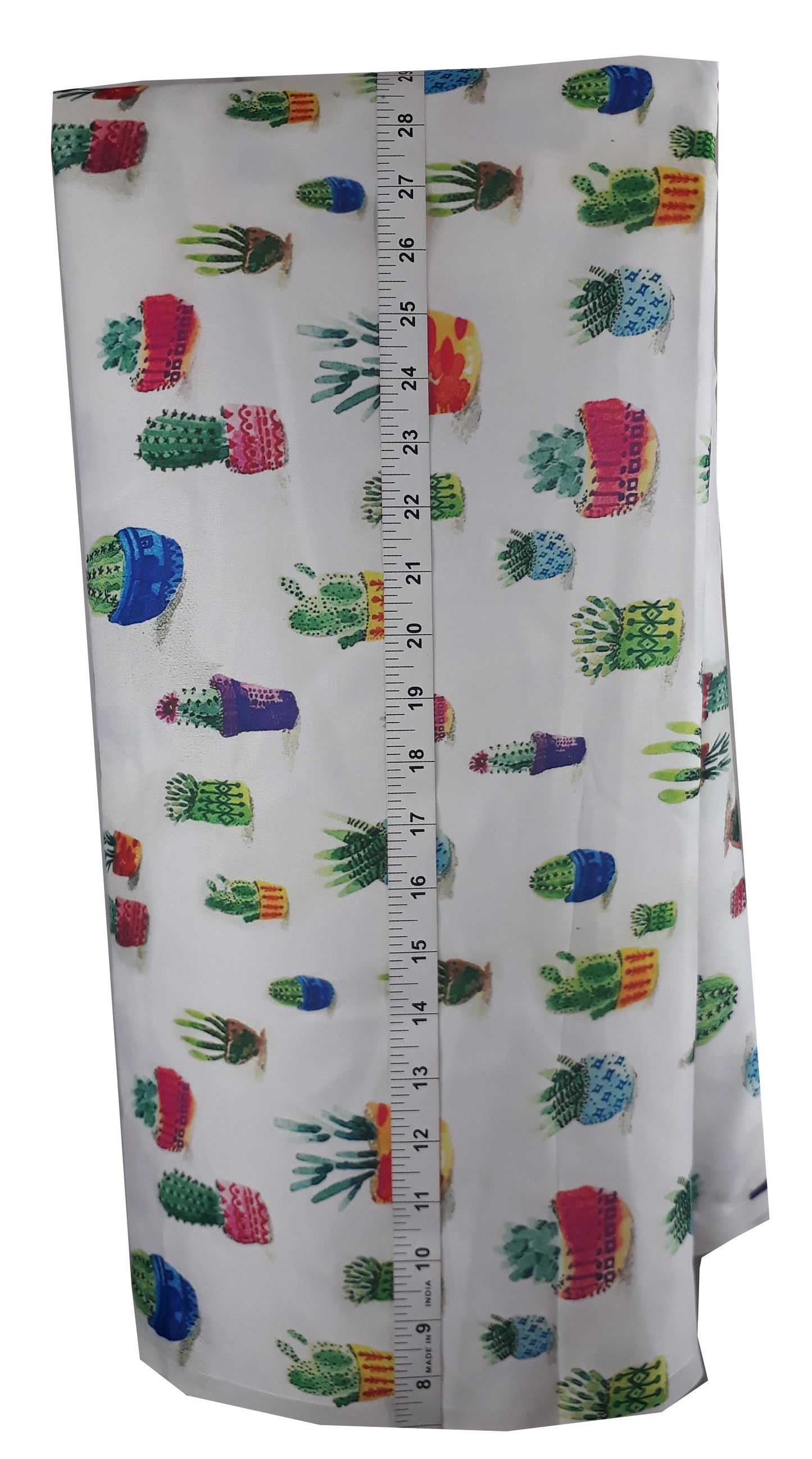 Multicolour White Indian Print Modal Satin Fabric