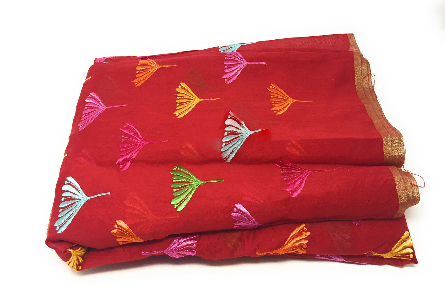 Cotton Mix Chanderi Embroidery Cloth Material