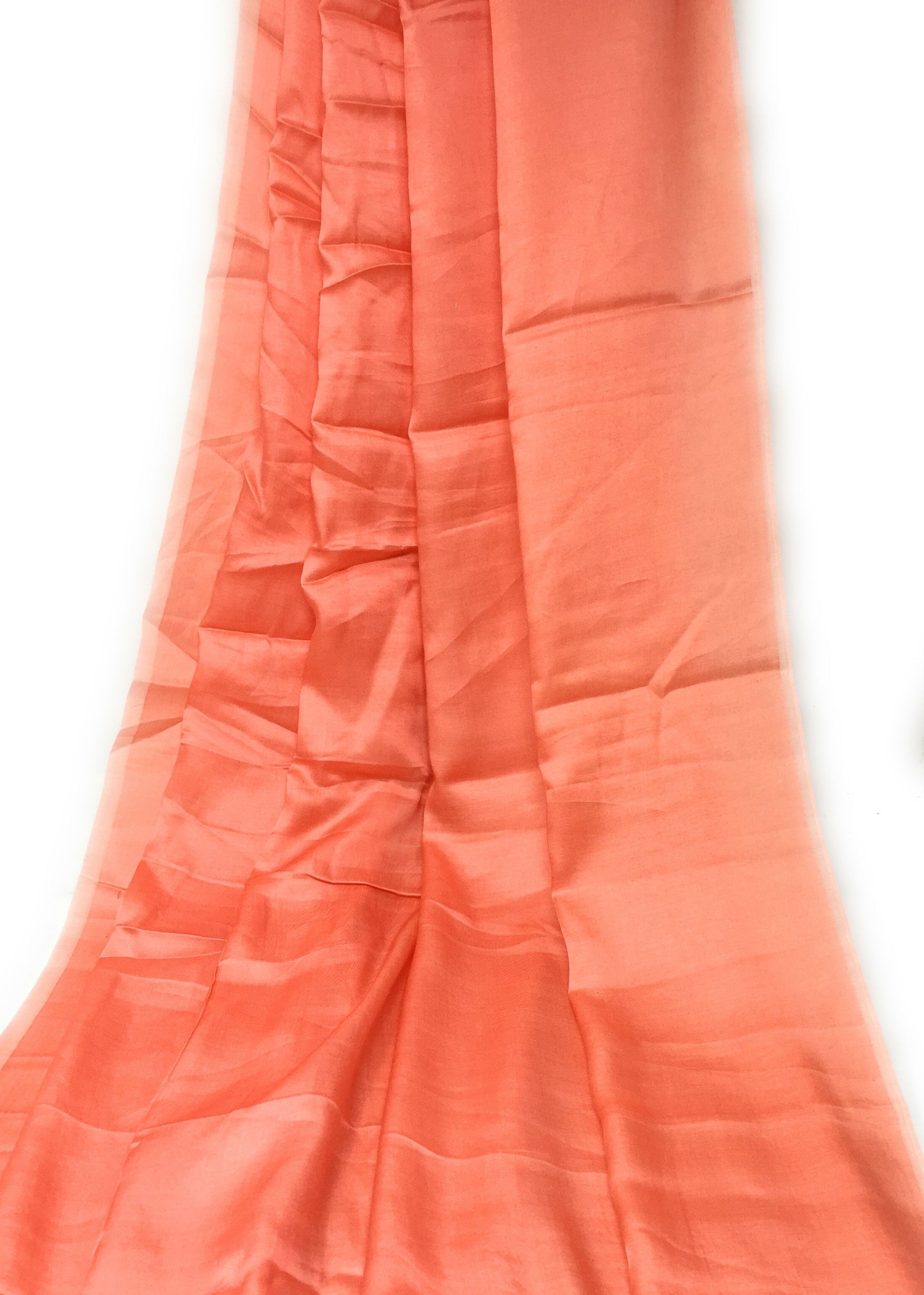 Pure Orange Silk Material - Solid Colour Fabric By The Yard - 1.5 Meter