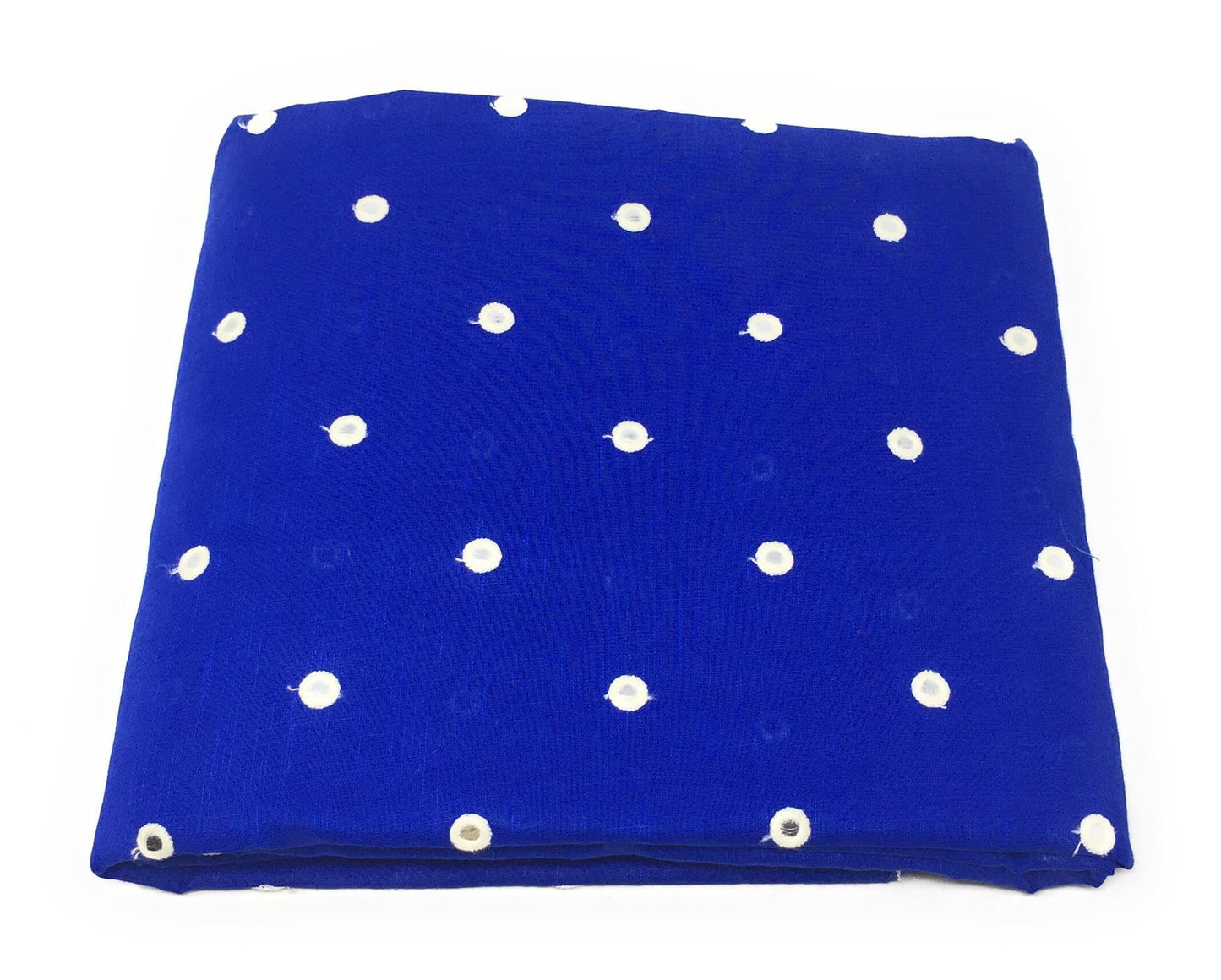 Mirror Work Cloth In Cotton Material In Blue Fabric By The Yard - 1.5 Meter