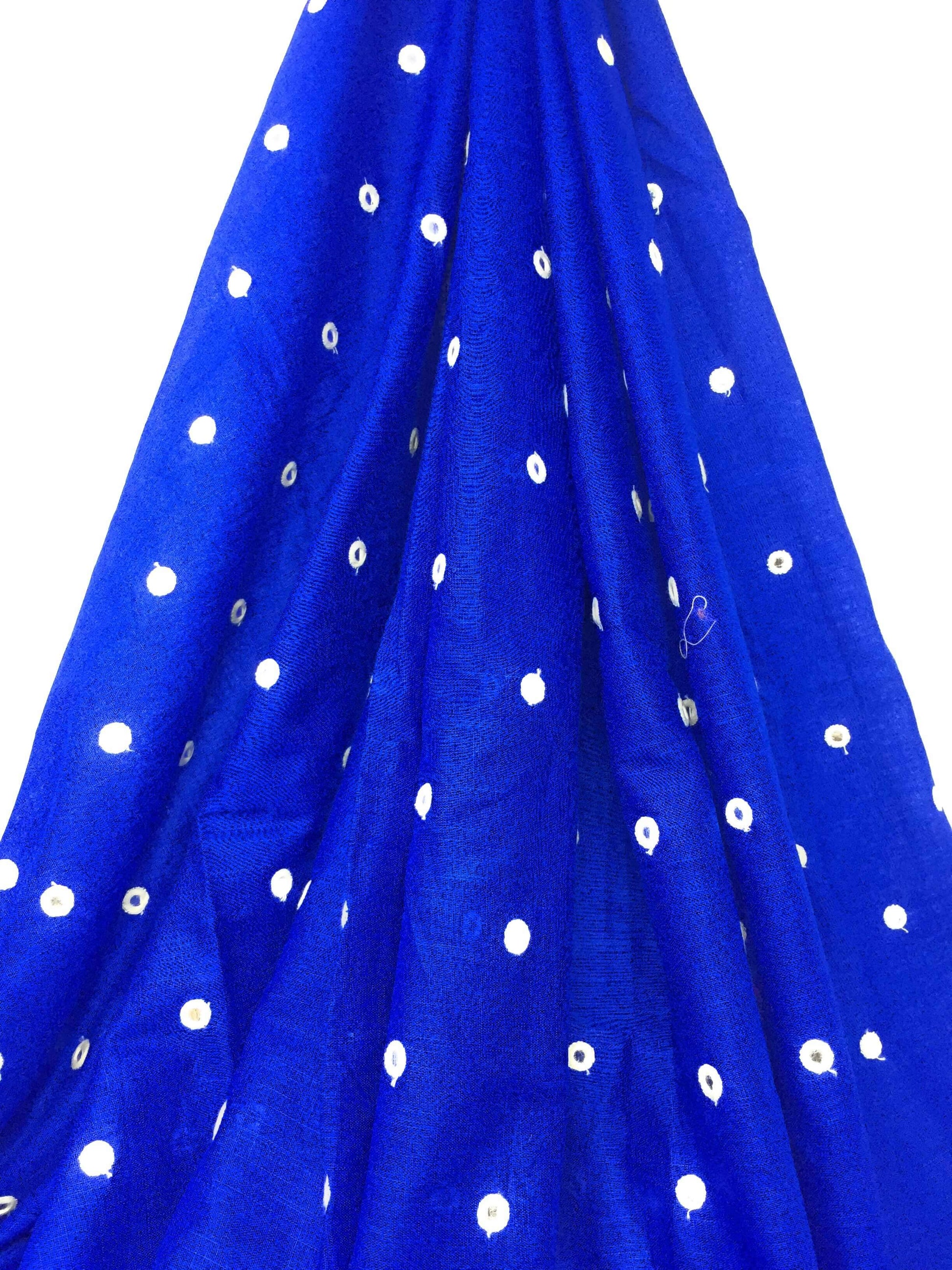 Mirror Work Cloth In Cotton Material In Blue