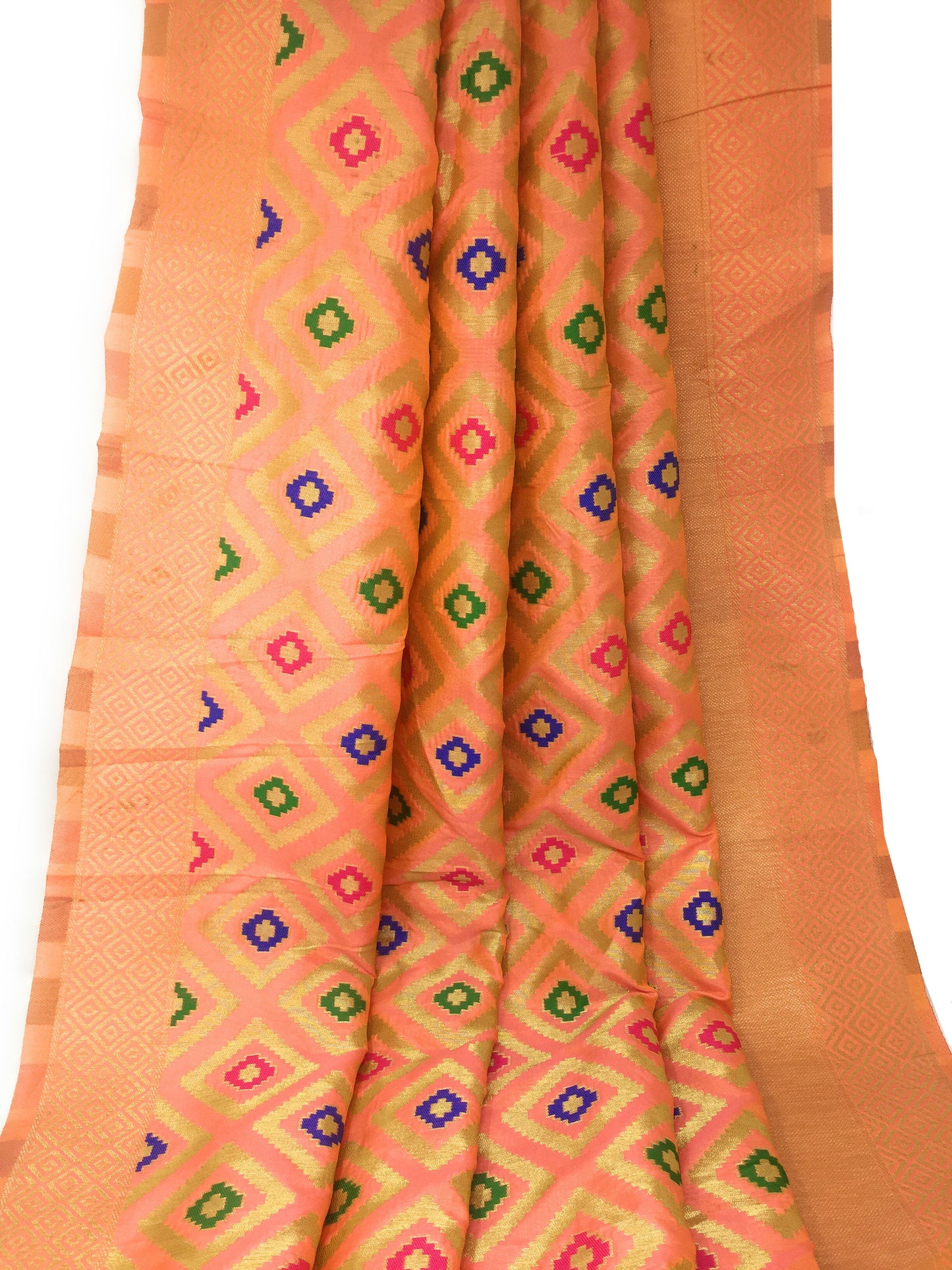 Peach Brocade Fabric  