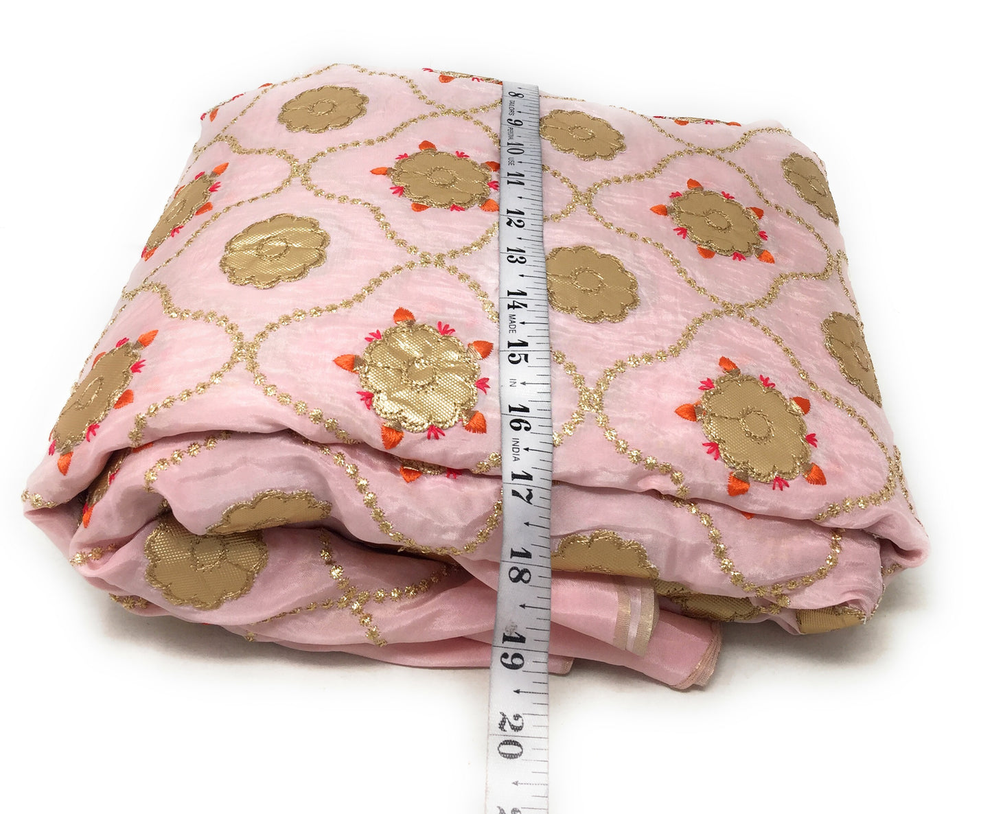Light Pink Fabric With Gota Patti Embroidery