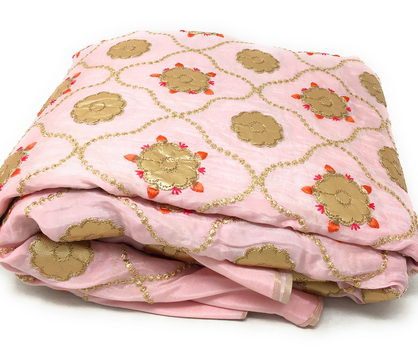 Light Pink Fabric With Gota Patti Embroidery