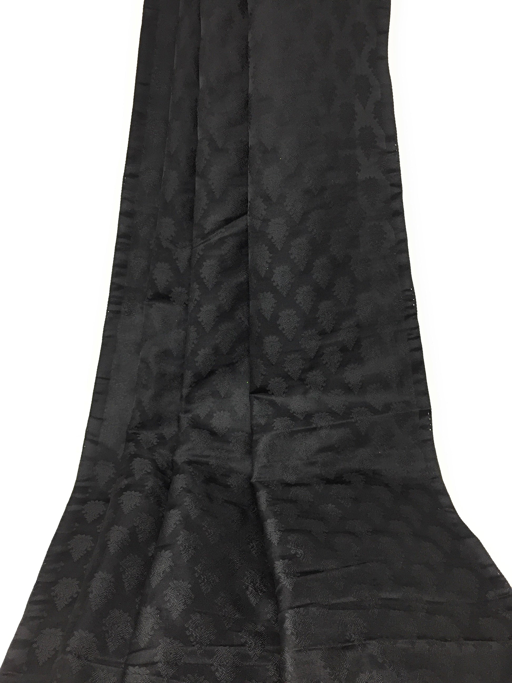Pure Silk Banarasi Brocade Fabric In Black  