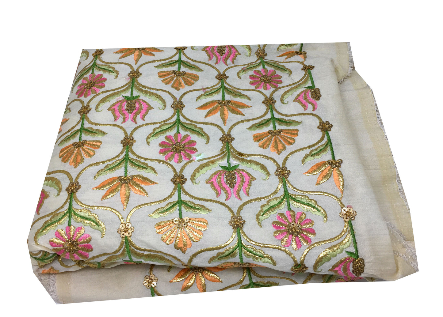 Multicolour Embroidery Cotton Fabric