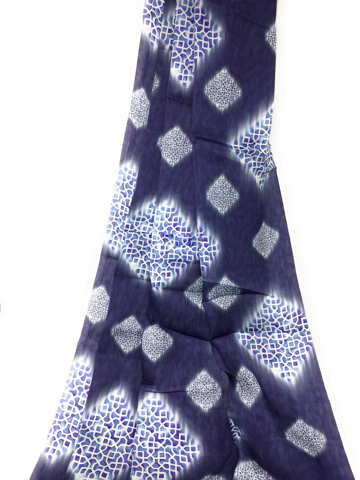 Blue Floral Print Modal Satin Fabric