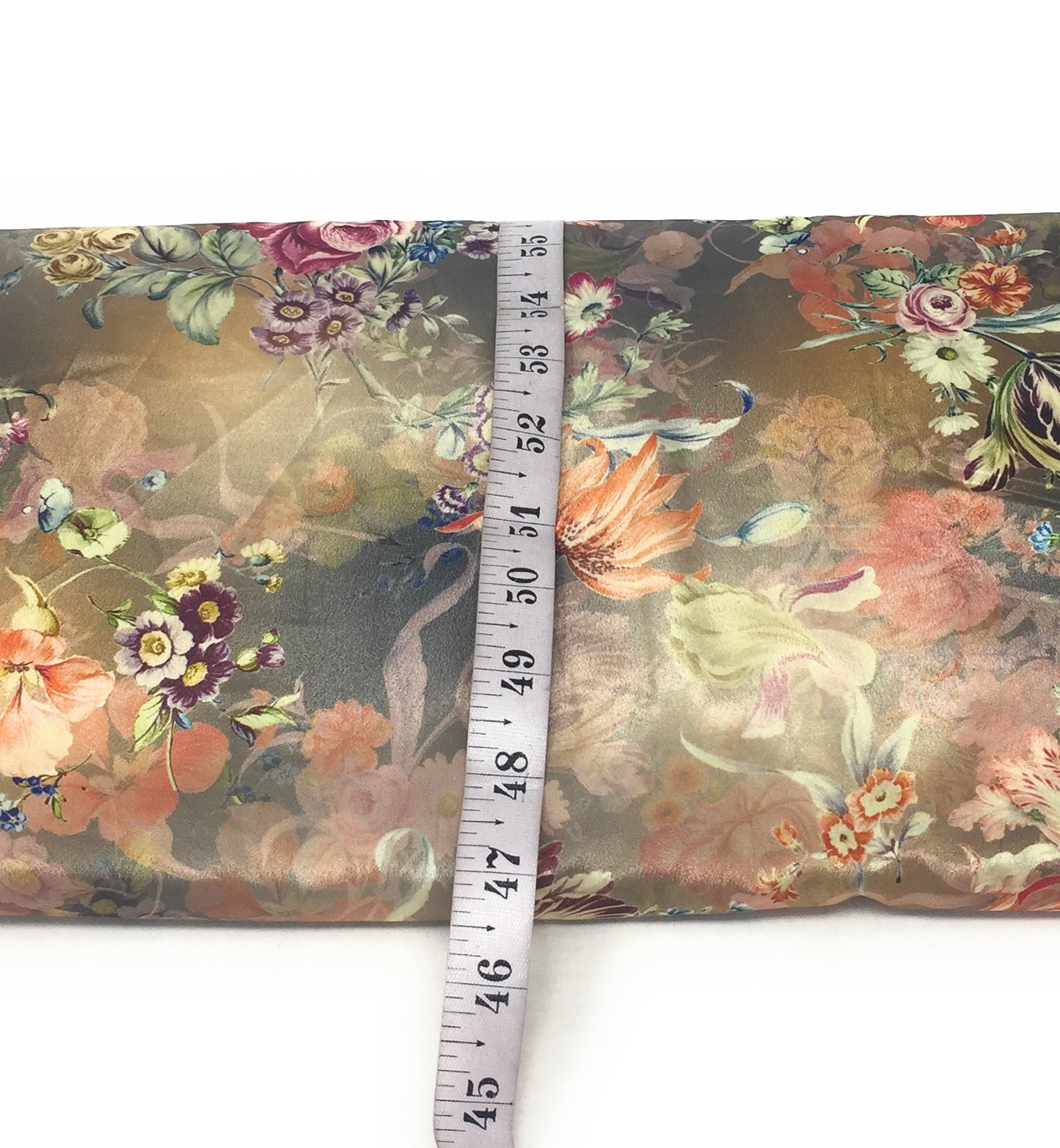 Multicolour Grey Green Indian Print Modal Satin Fabric