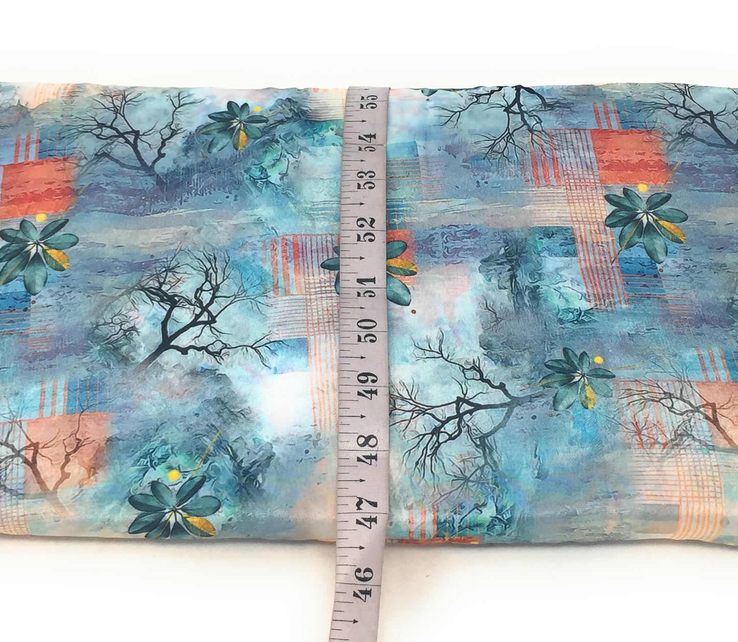 Multicolour Light Blue Indian Print Modal Satin Fabric