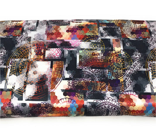 Multicolour Lavender Indian Print Modal Satin Fabric
