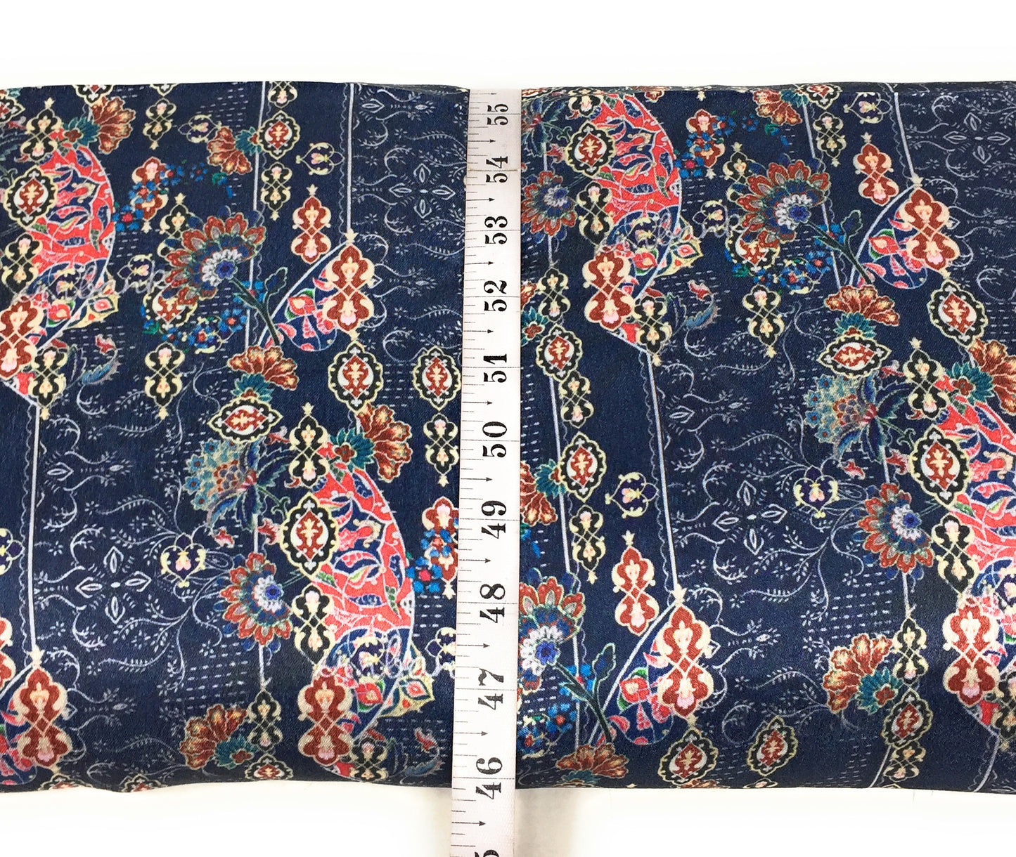 Multicolour Light Blue Indian Print Modal Satin Fabric