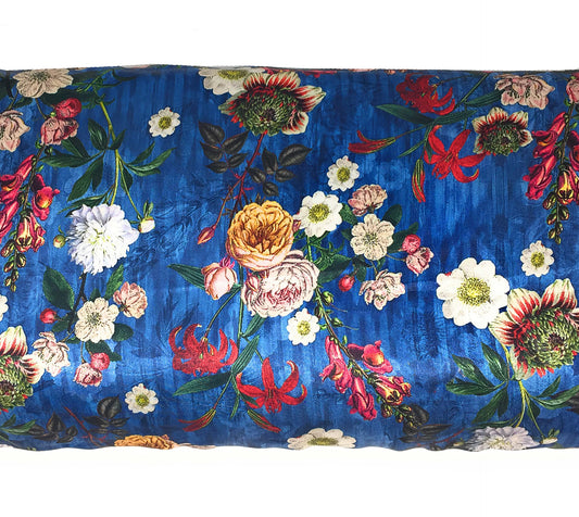 Multicolour Blue Indian Print Modal Satin Fabric