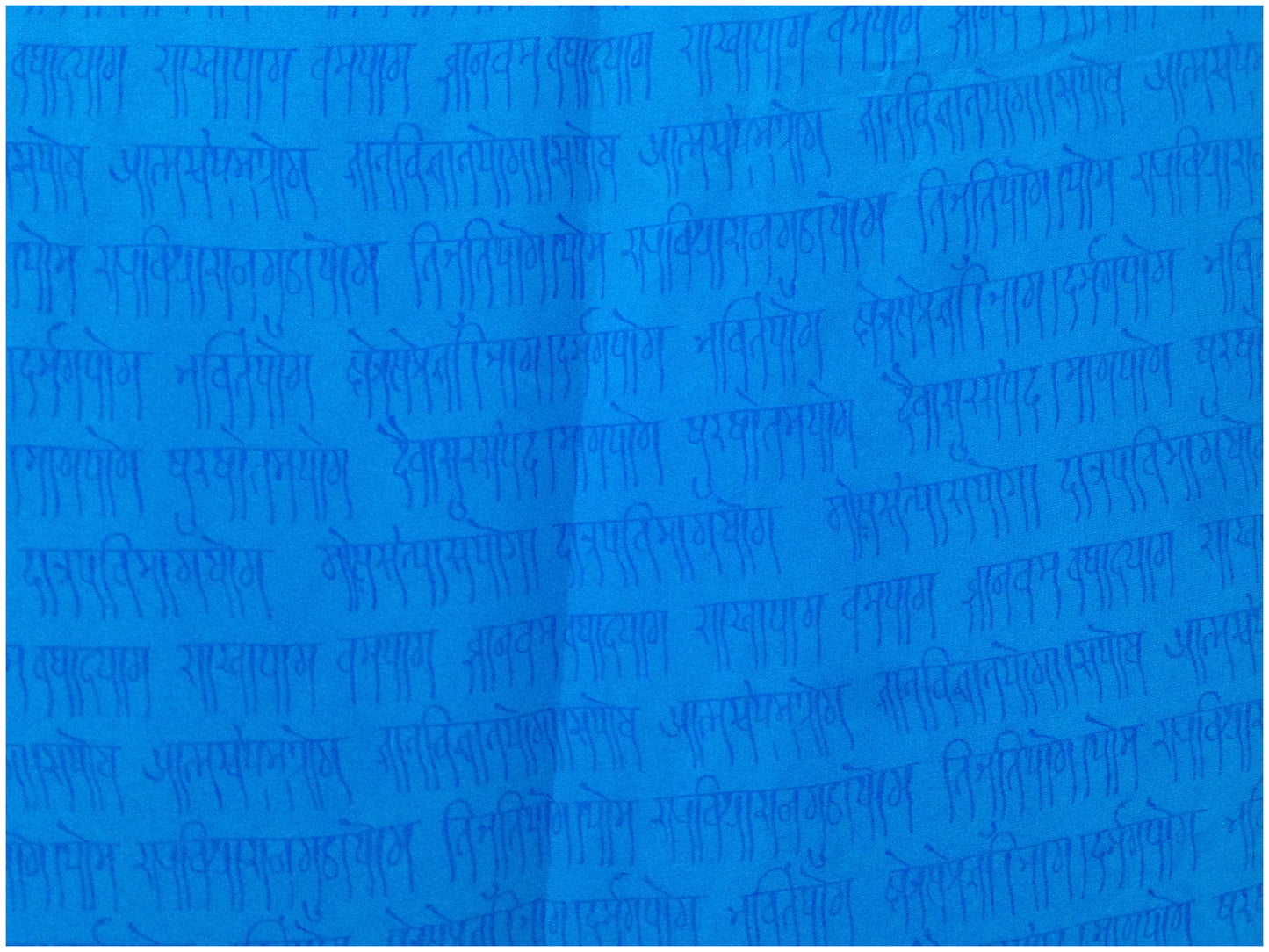 Blue Pink Alphabet Print Georgette Fabric