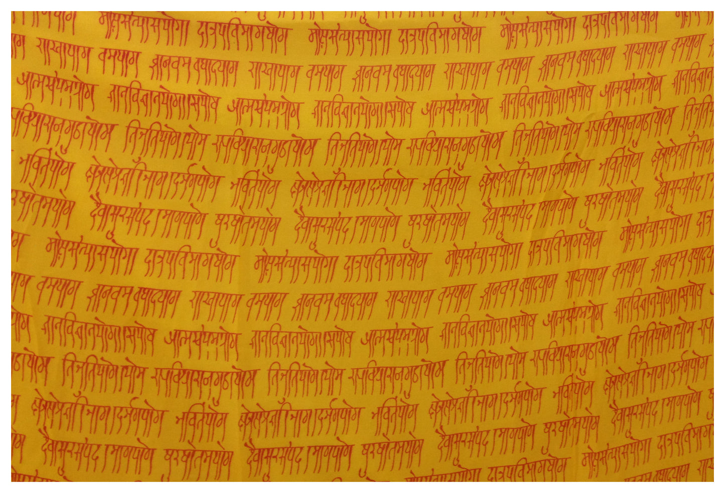 Red Orange Alphabet Print Georgette Fabric