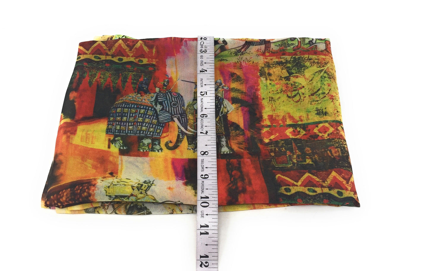 Multicolour Indian War Print Georgette Fabric